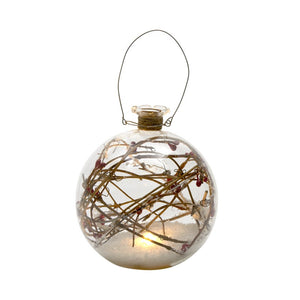 Glass Bauble With Snow & Twigs