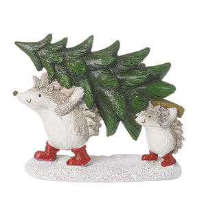 Hedgehogs Carrying Christmas Tree Decoration