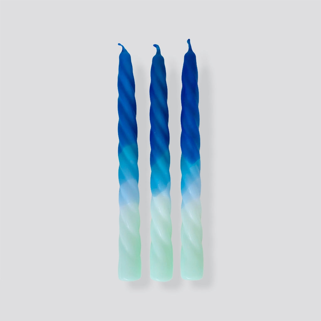 Dip Dye Twisted Candles - Shades of Blueberry