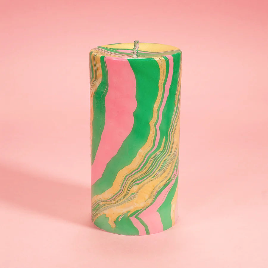 Beverly Hills Marble Pillar Candle