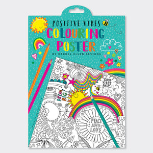 Positive Vibes Colouring Poster