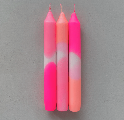 Dip Dye Neon Candles - Flamingo Dreams
