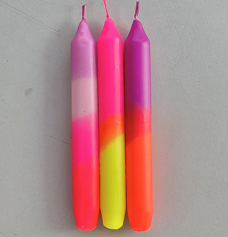 Dip Dye Neon Candles - Pink Infusion