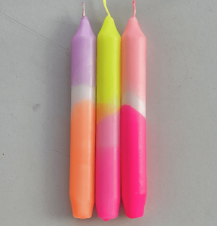 Dip Dye Neon Candles - Summer Breeze