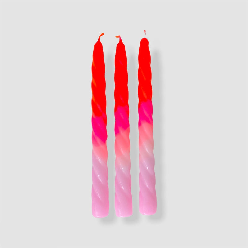 Dip Dye Twisted Candles - Shades of Melon